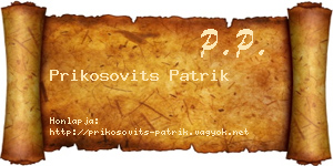 Prikosovits Patrik névjegykártya